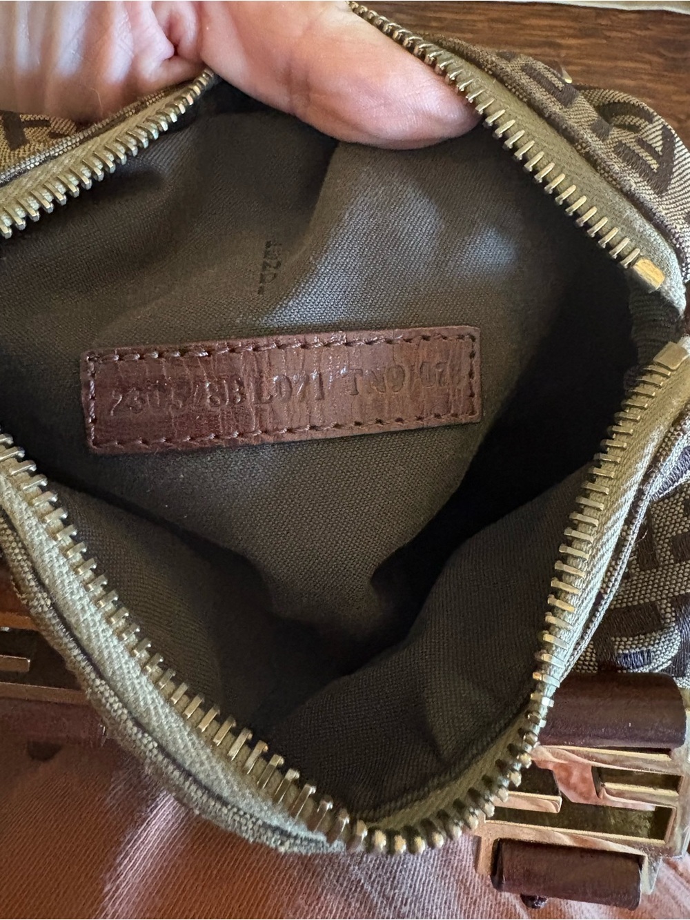 Fendi Small Zucchino Zucca Canvas Forever Bauletto Boston Bag Excellent - Picture 10 of 12